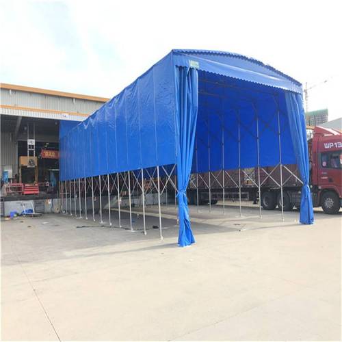 工厂临时仓库棚移动式遮阳棚采用防风轮广东广州